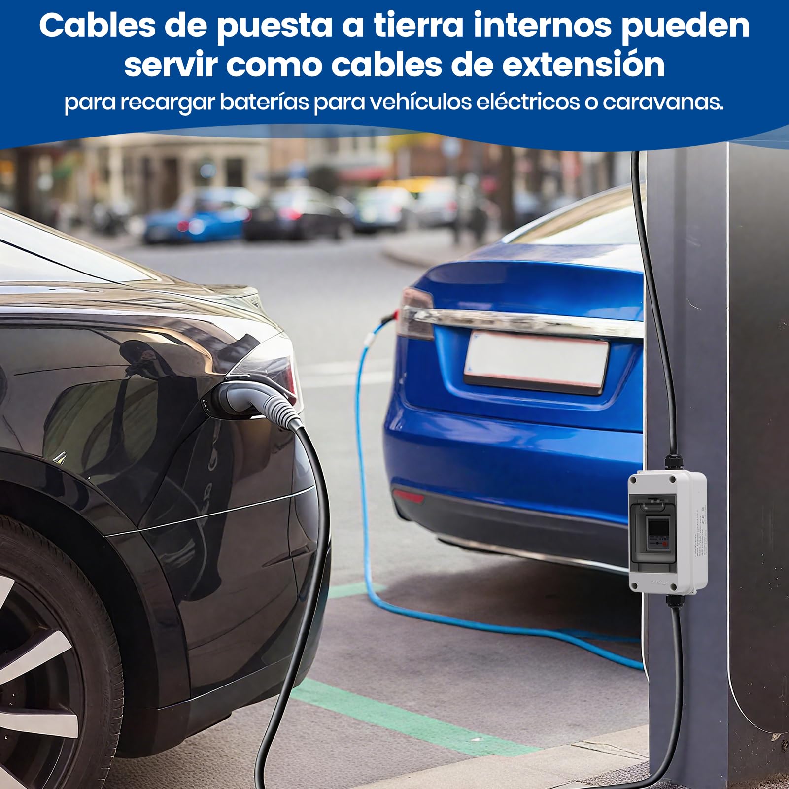 Medidor de Consumo Electrico Digital Portátil de Electricidad 230V IP67 LCD Display Restablecimiento Fácil Medidor para RVs Vehículos Eléctricos Sitios de Construcción
