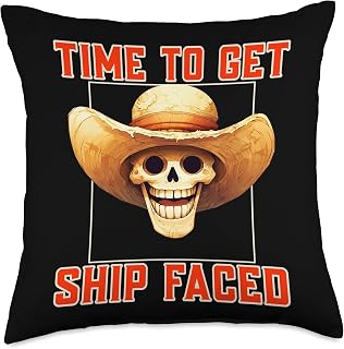 YO MINUS Funny Pirate Boating Cruise All Inclusive Vacation Throw Pillow, 18x18, Multicolor
