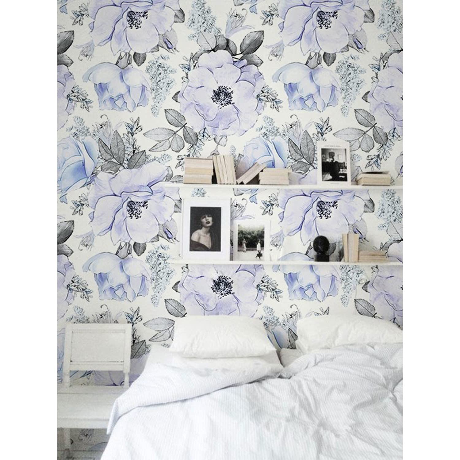 Papier peint floral roses 208x146 cm intissé pour salon