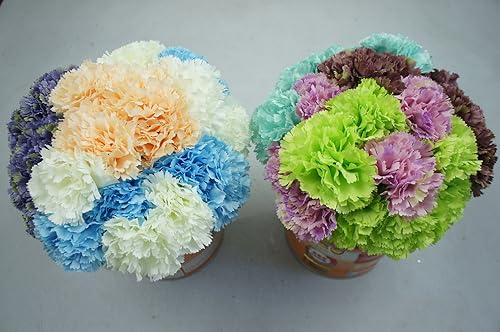 Miniatura 3 de Ramo de seda artificial de 60 tallos de clavel (melocotón)