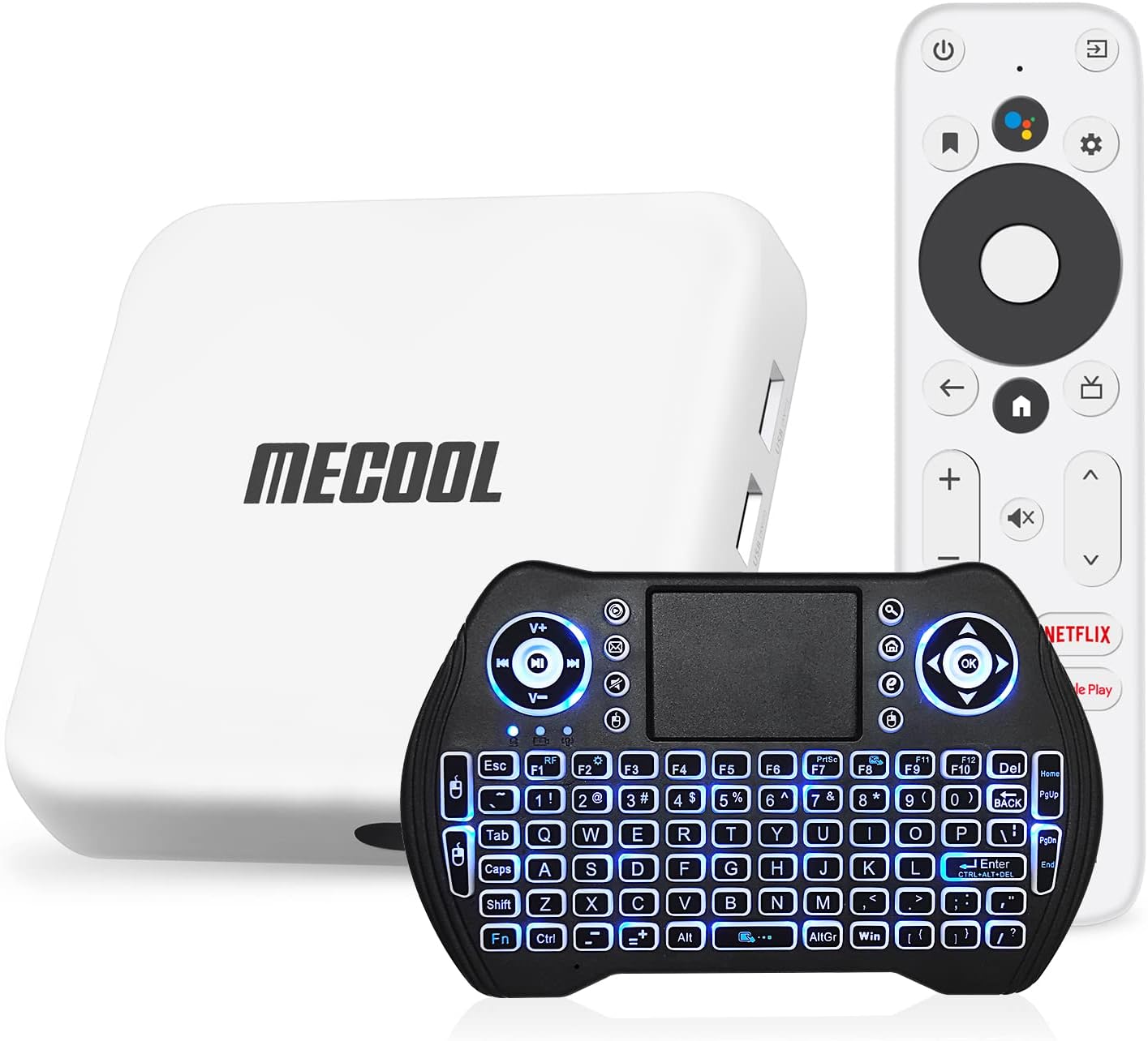 Android TV Box 10.0 KM2 Netflix Certificado 4K Streaming Media Player Certificado Google 2G DDR4 8G EMMc Android TV con Wireless Mini Teclado
