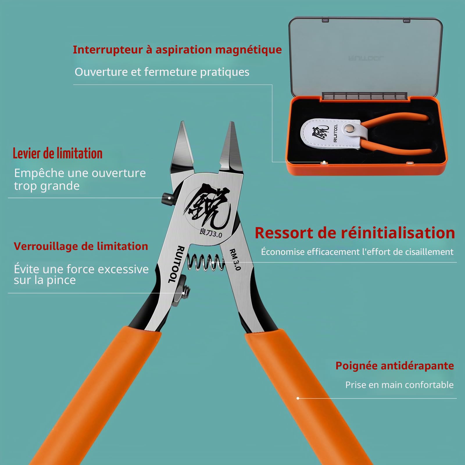RUITOOL Pince coupante de dégrappage à lame simple ultrafine et poignée antidérapante pour maquettisme et Gunpla, 12,9 cm