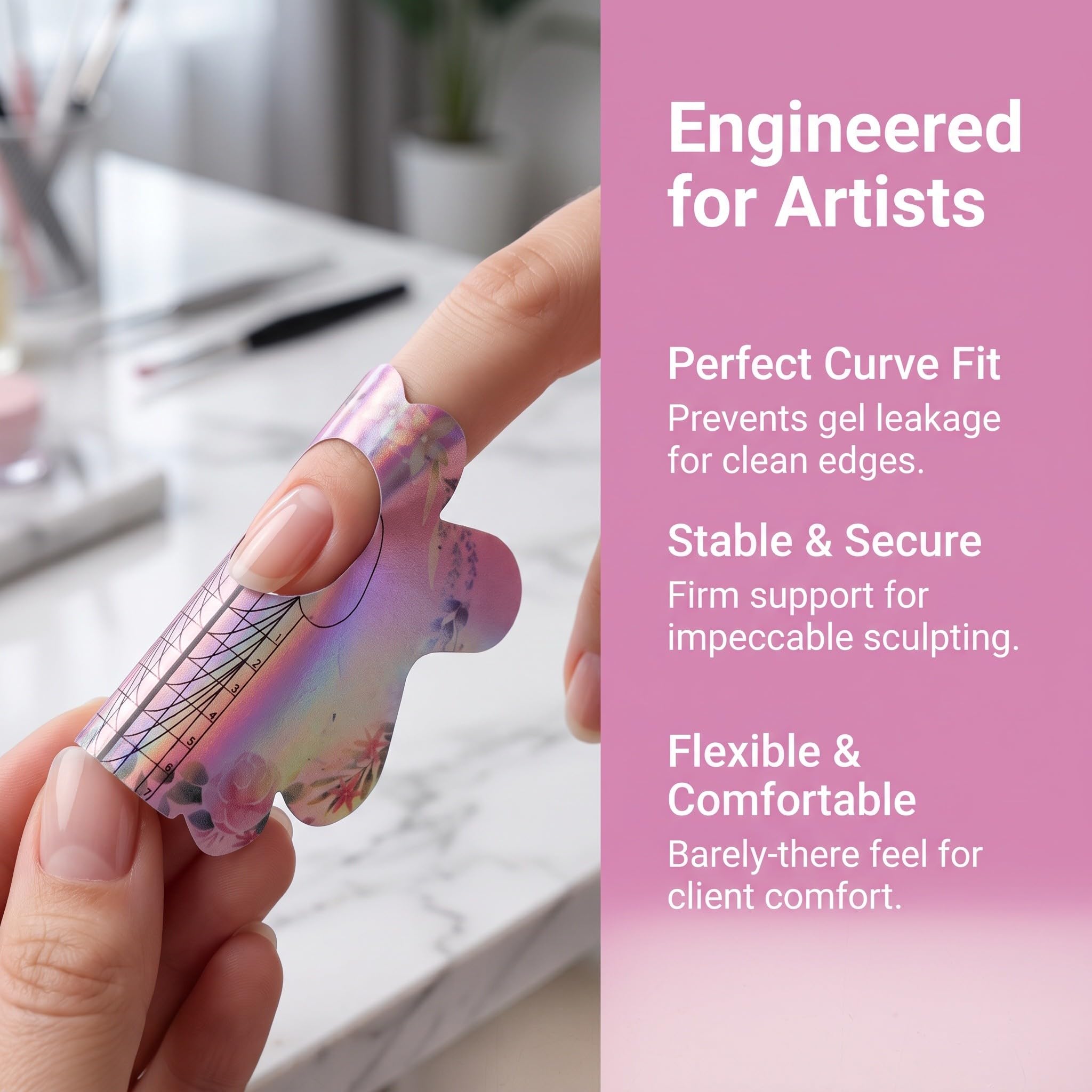 ibasenice 1 rotolo di formine per unghie, adesivo guida per allungamento un | Formine per nail art per gel costruttore, adatte a diverse lunghezze di unghie, per scolpire e creare french manicure uniform