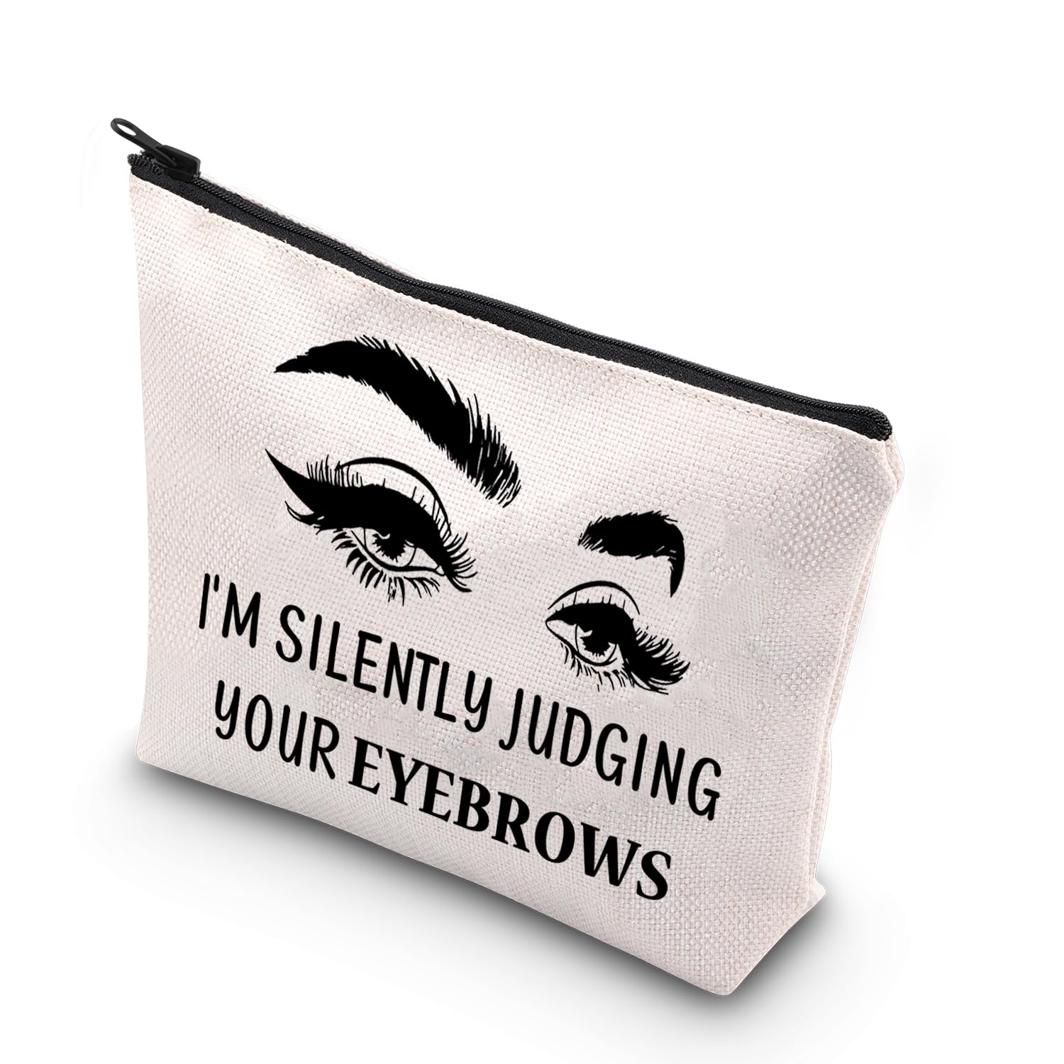 BDPWSS Esthetician Makeup Bag Makeup Artist Gift I'm Silently Judging Your Eyebrows Funny Gift For Beautician Cosmetologist Beauty Stylist Gift (