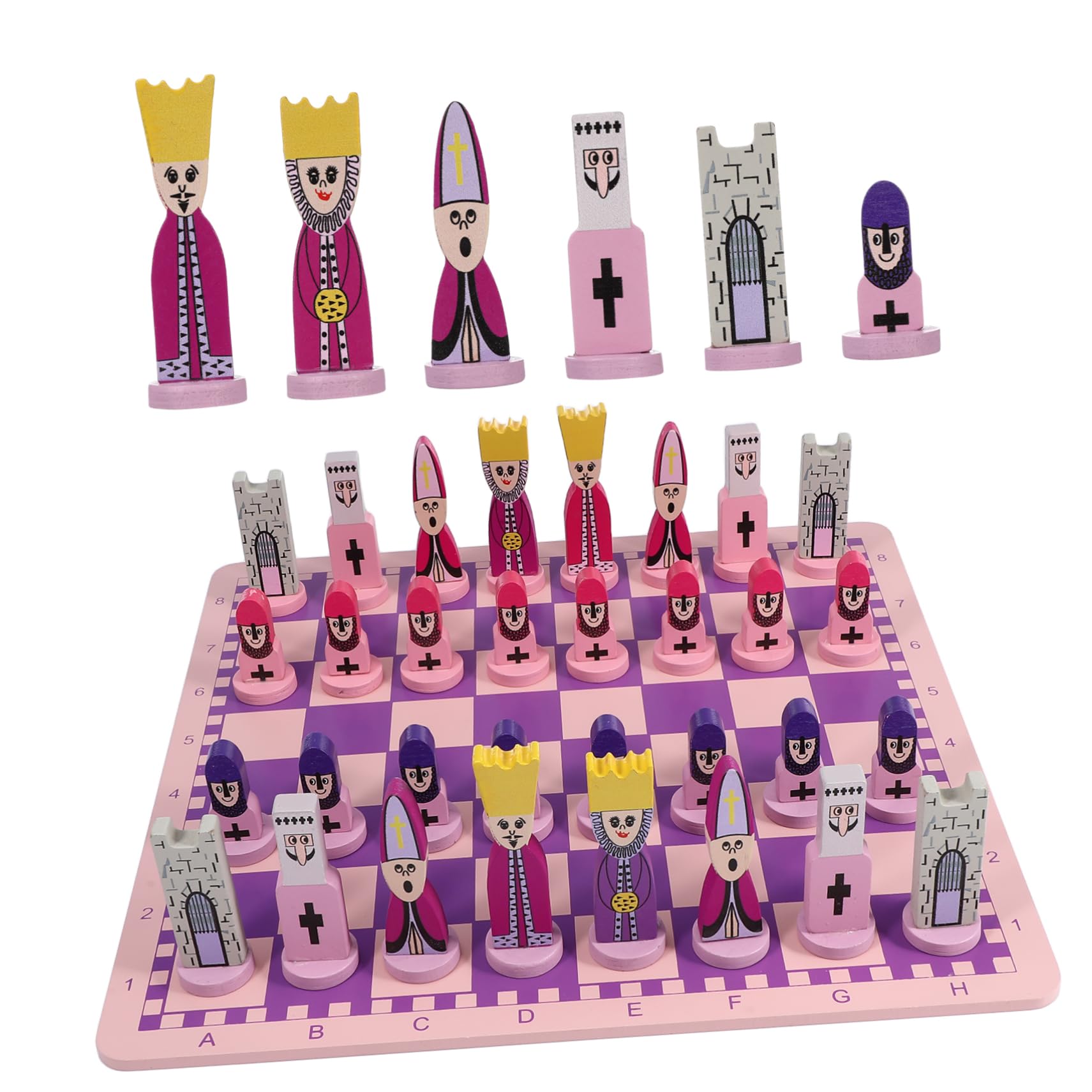 Jeu d'échecs en bois pourpre VANZACK pliable idéal pour le voyage en famille - 8