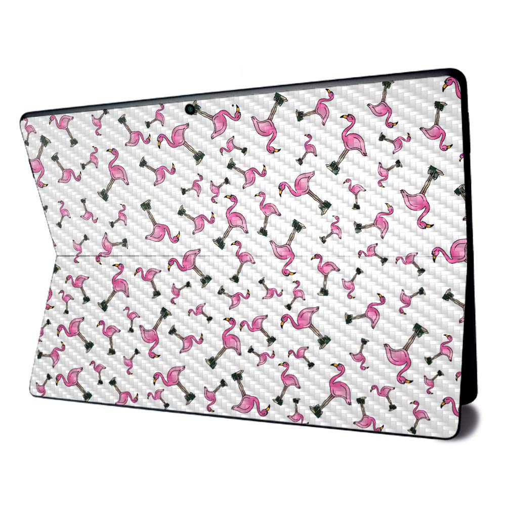 MightySkins Carbon Fiber Skin for Microsoft Surface Pro X - Cool Flamingo | Textured Carbon Fiber Finish | Easy to Apply, Remove, and Change Styles | Made in The USA