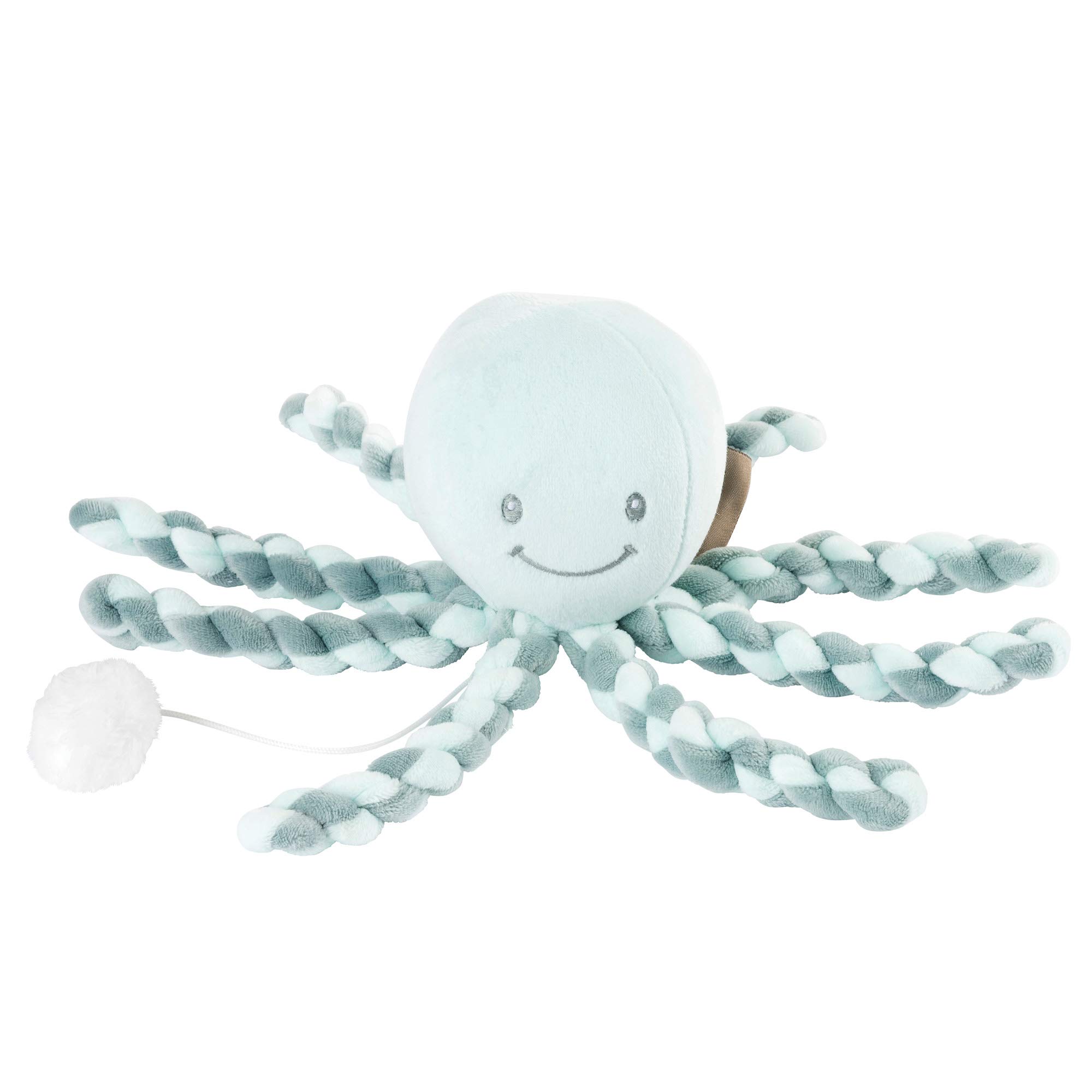 NattouMusic Box Octopus, Lullaby"La-Le-Lu", For Newborns And Premature Babies, 23 Cm, Mint Green