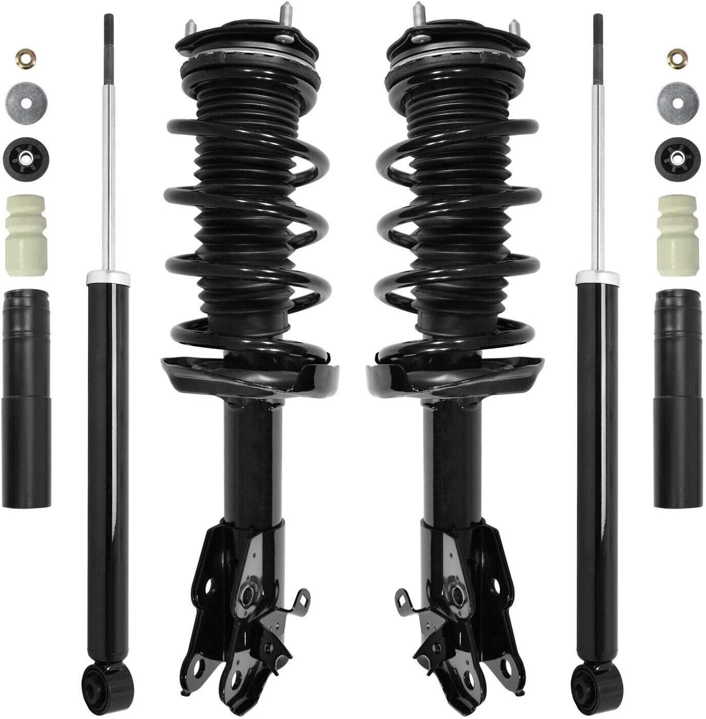 Front and Rear 4 Wheel Complete Strut Assembly with Gas Shock Kit | Compatible with Honda Civic 2006-2011 1.3L 1.8L 2.0L L4 Coupe 2-Door Sedan 4-Door | KLI29U2493