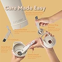 Vista 6 de Paradise Botella Batidora de 24 oz, Batidora de Proteínas de Acero Inoxidable Aislada, Apta para Lavavajillas, con Cepillo de Tapa y Funda Joshua