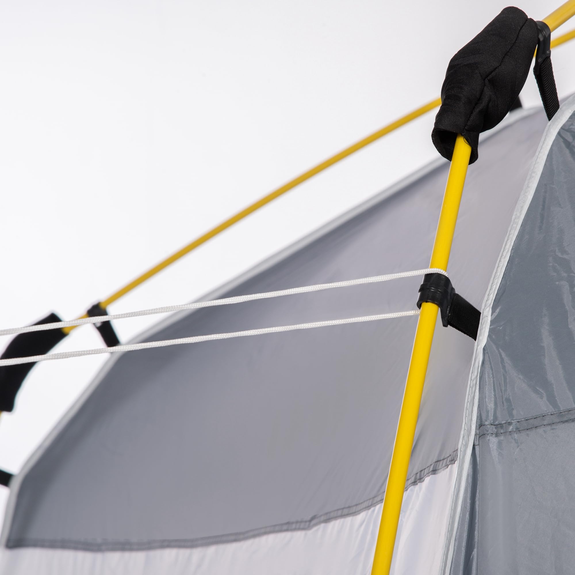 Outsunny - Tenda da campeggio per famiglie, 4 persone, montaggio istantaneo Pop-up 4 finestre, parasole, dim. 2,4 x 2,4 x 1,99 H m fibra di vetro poliestere