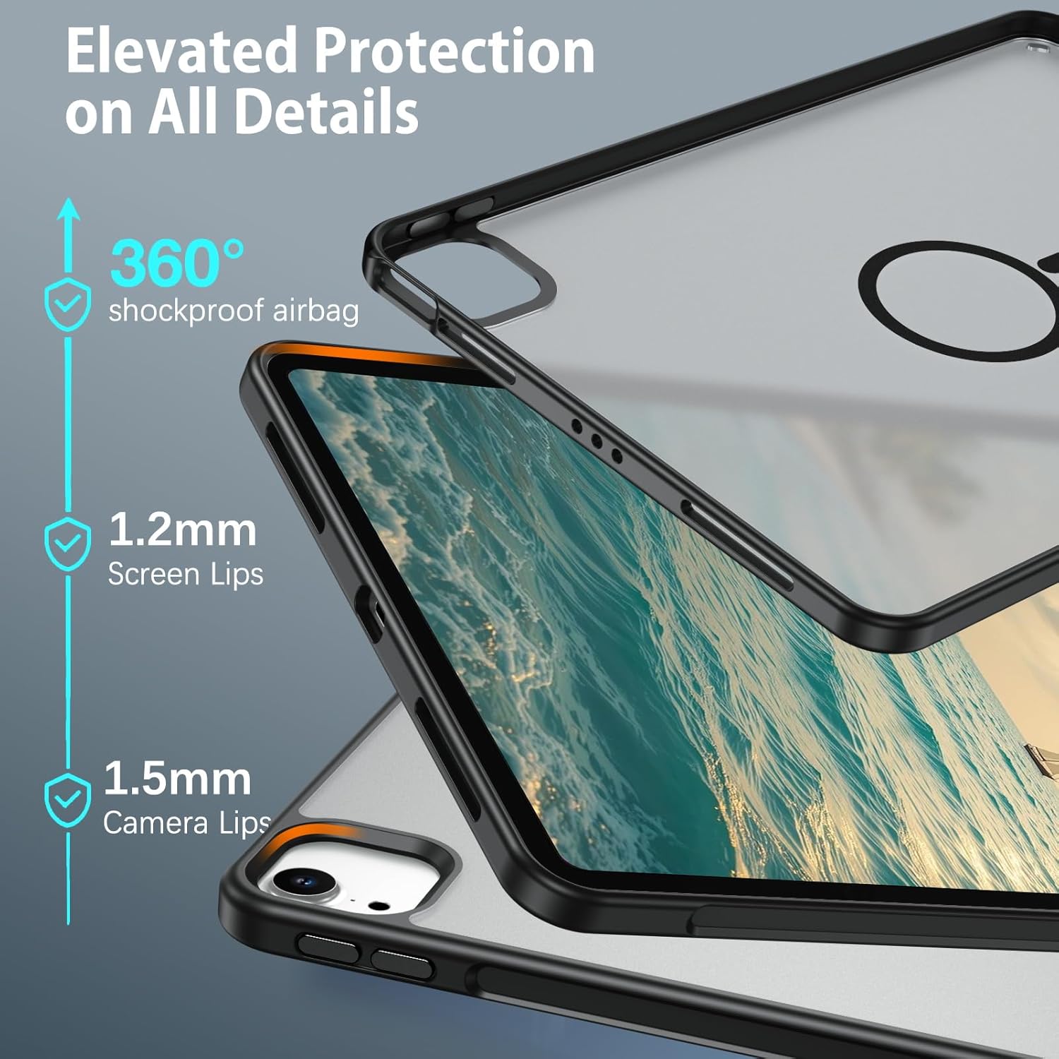 BENTOBEN for iPad Air 11 Inch Case M3/M2 (2025/2024), iPad Air 7th/6th Gen Magnetic Case,Translucent Matte Shockproof Protective Tablet Cover for iPad Air 5th/4th Generation 10.9" 2022/2020, Black