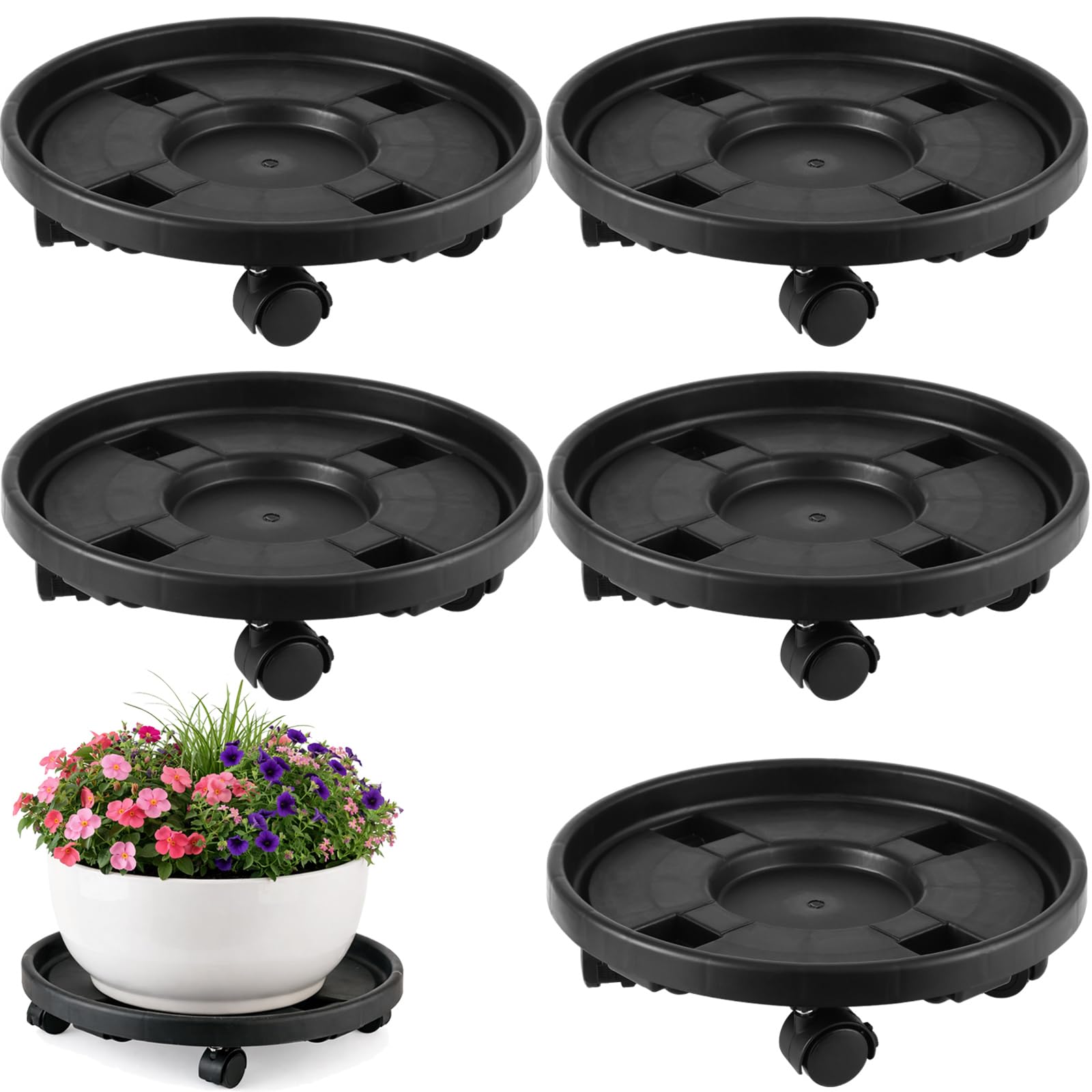 Large Rolling Plant Caddy - Easy Plant Moving -17