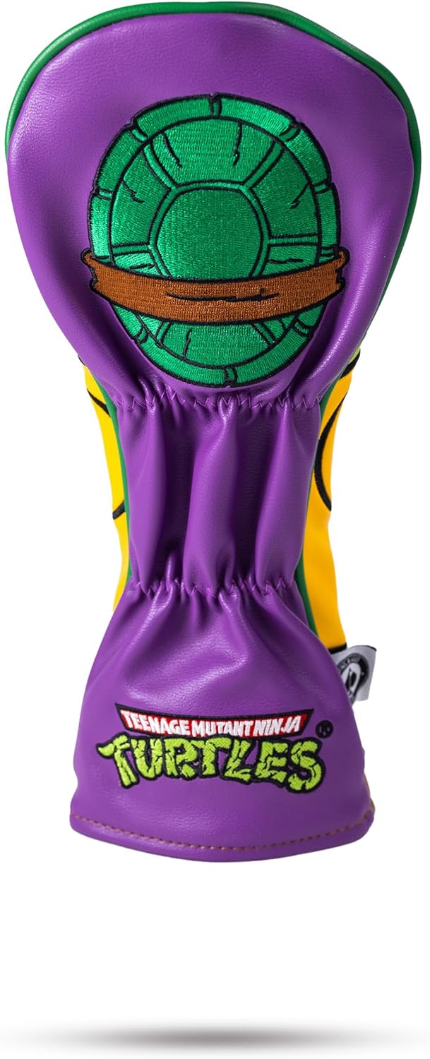 Pins & Aces TMNT Fairway Head Cover - Premium, Hand-Made Leather Headcover - Teenage Mutant Ninja Turtle Head, Tour Quality Golf Club Cover - Style and Customize You Golf Bag