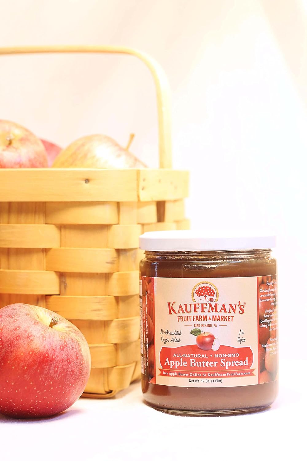 Kauffman's Fruit Farm Homemade Apple Butter Spread, Plain, 17 Oz. (Case of 12)