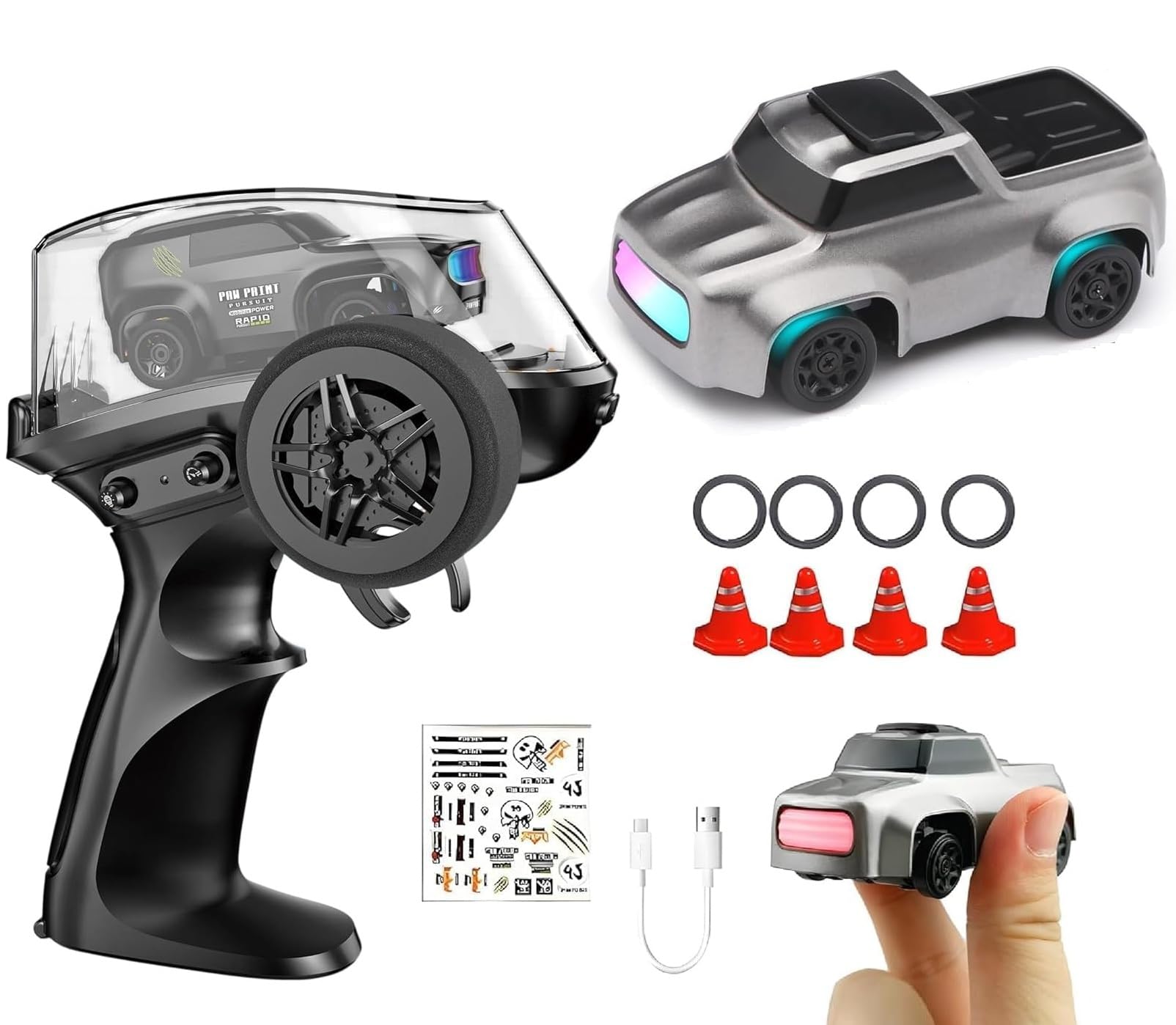 SUPER TOY Mini RC Drift Car 1:64 Scale Remote Control Car with LED Lights & Speed Modes, 2.4GHz Stunt Drifting RC Toys, Hobby Gift for Kids & Adults-image-37