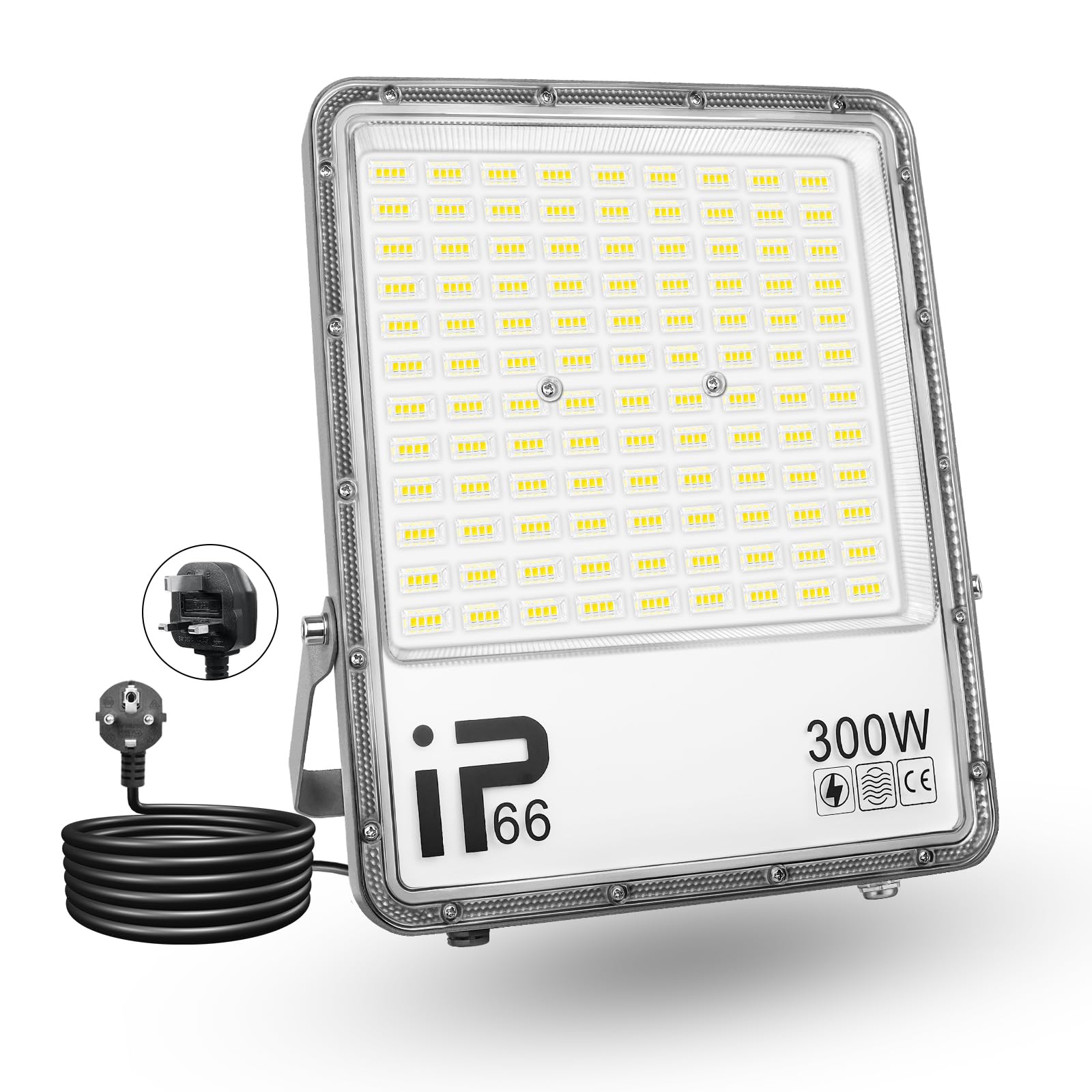 PICAA 1 Pièce Projecteur LED Sécurité 300W,30000LM, Blanc Froid 6500K