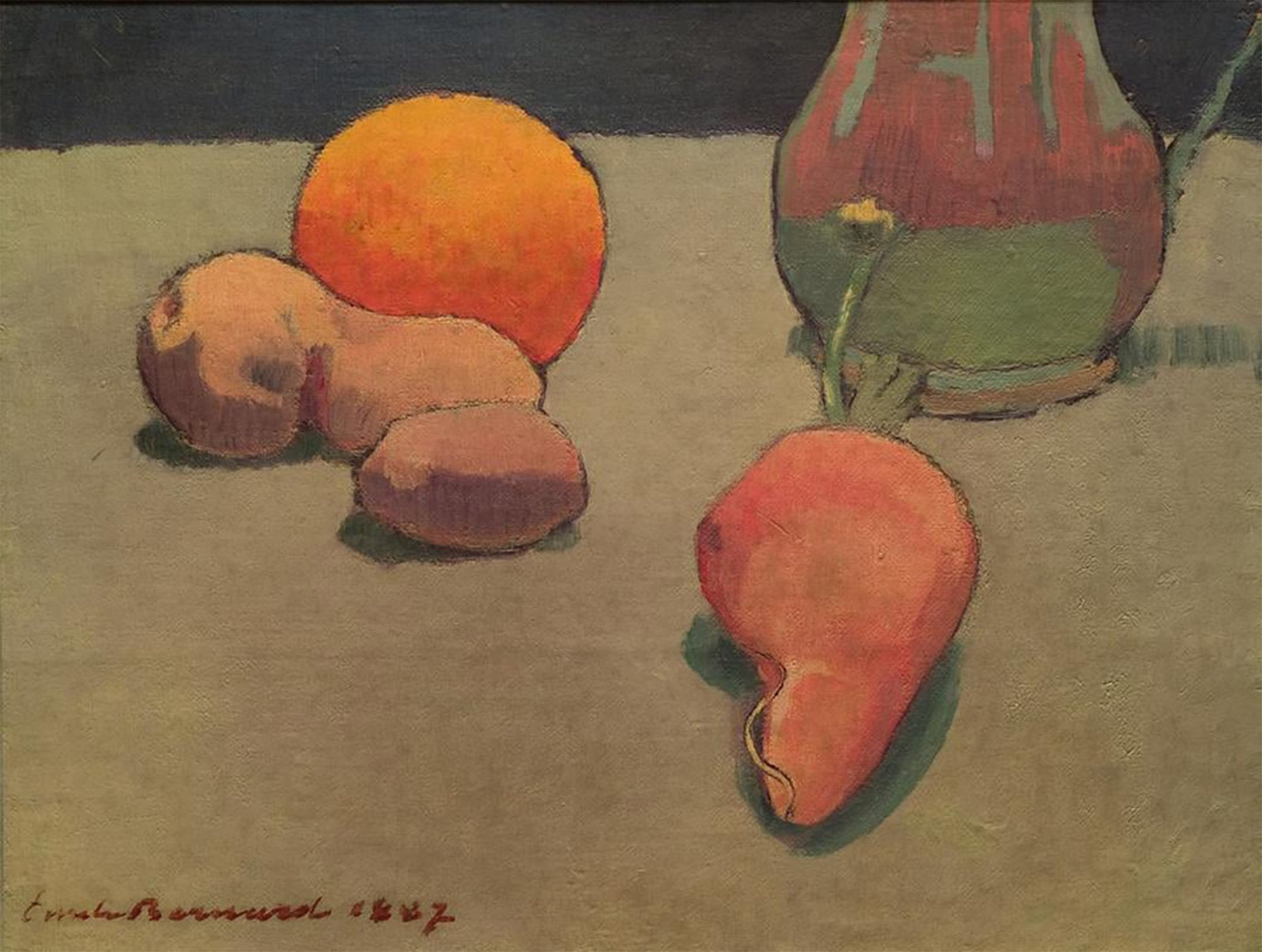 ARTXLXXBN Famous Print Painting Colorful Art Print Still Life with Oranges by Emile Bernard Canvas Art Decorations for Home Decor 60x90cm