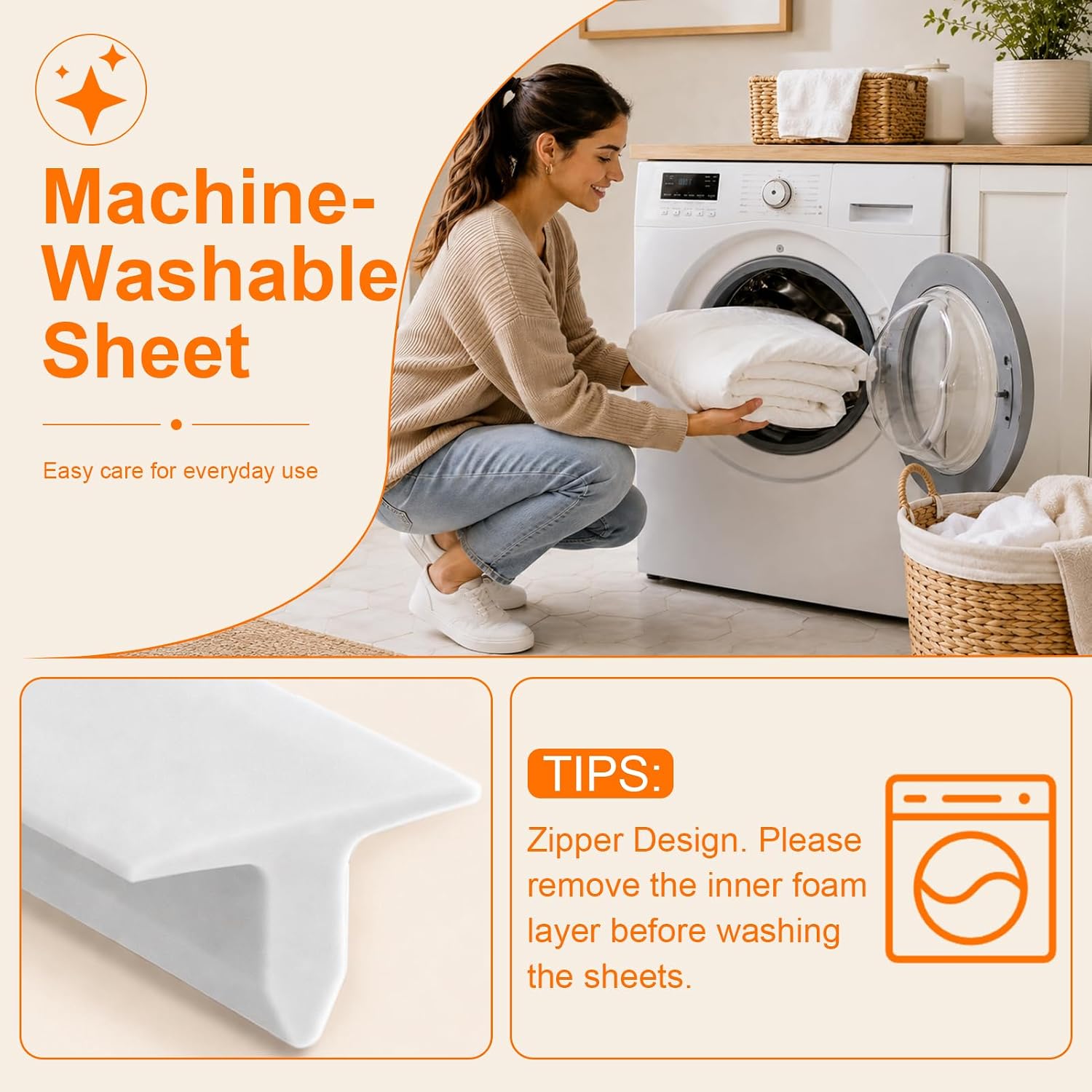 2-in-1 Split King Bed Bridge, Twin to King Gap Filler with Removable Washable Cover, Split King Gap Filler for Adjustable Beds, Twin Bed Connector