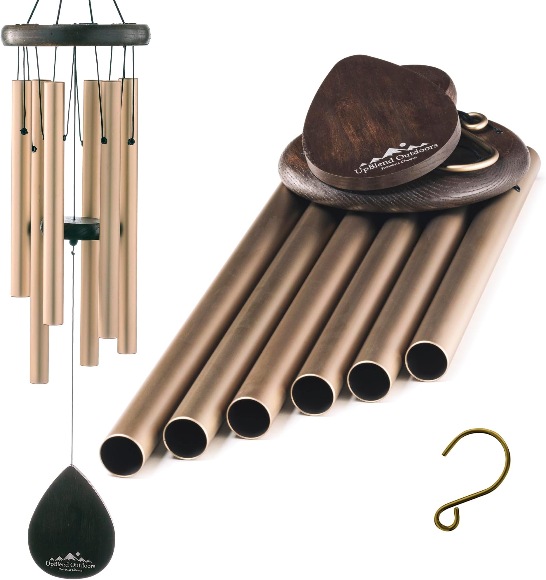 UpBlend Outdoors Wind Chimes for Outside, Gift for Mom, Deep Tone, Sympathy Gifts for Loss of Loved One, Patio Decoration, Memorial Windchimes, 28" Bronze