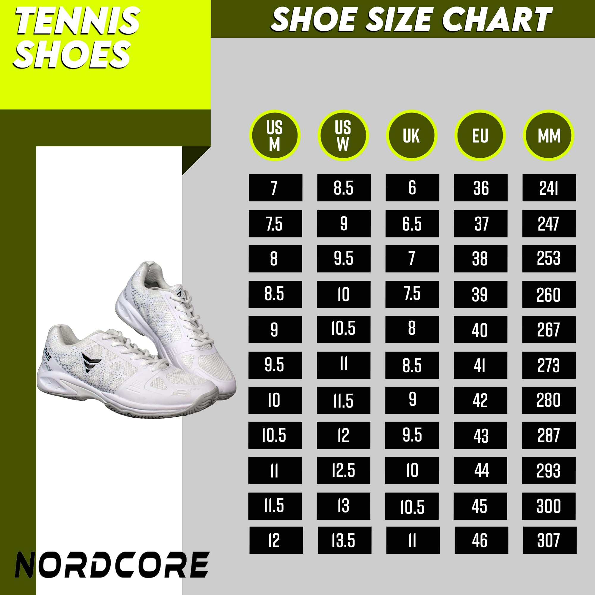 Nordcore Zapatillas de pádel/Tenis Zapatillas Tenis Transpirables - con Suela Exterior Antideslizante Zapatillas Padel para Hombres y Mujeres - Excelente Agarre en terrenos de Juego Duros