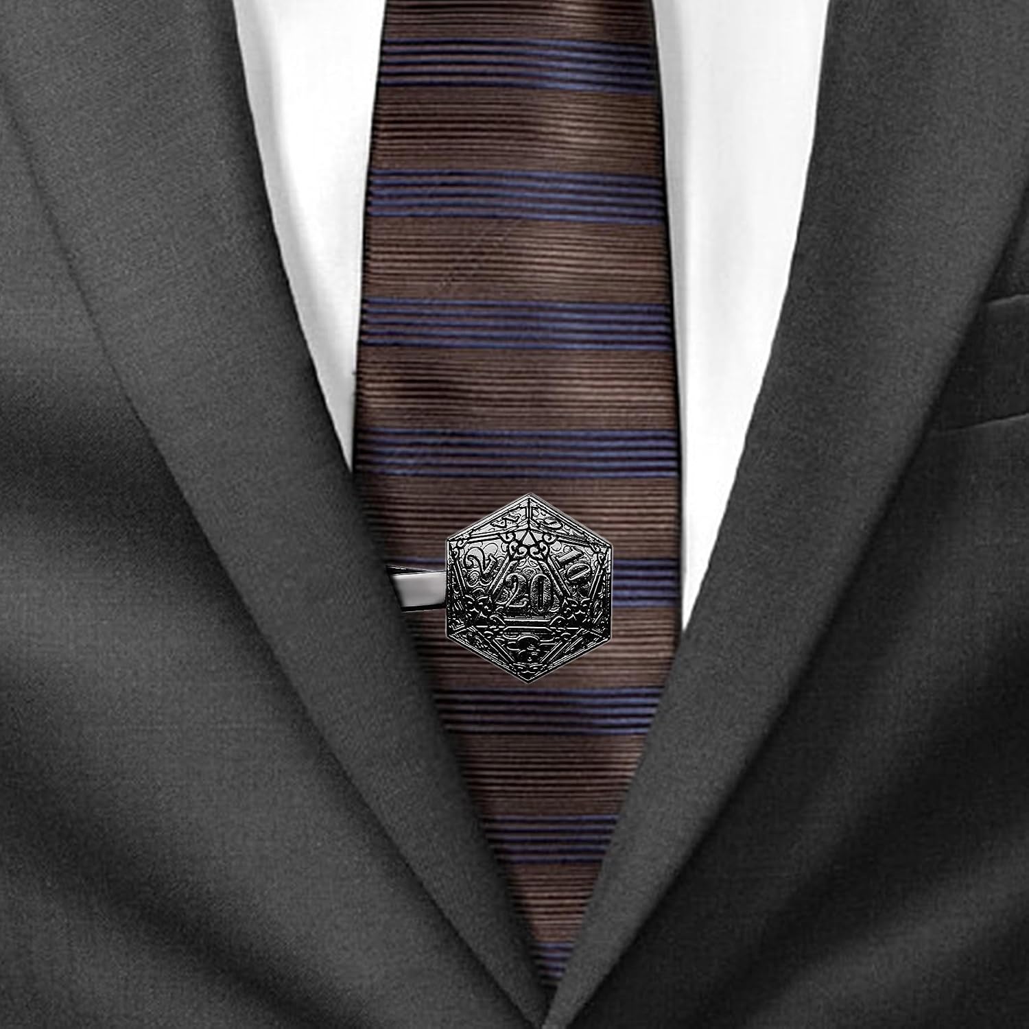 Stylish D&D D20 Cufflinks & Tie Clip Gift Set - Perfect RPG Gamer's Accessory Set image 5