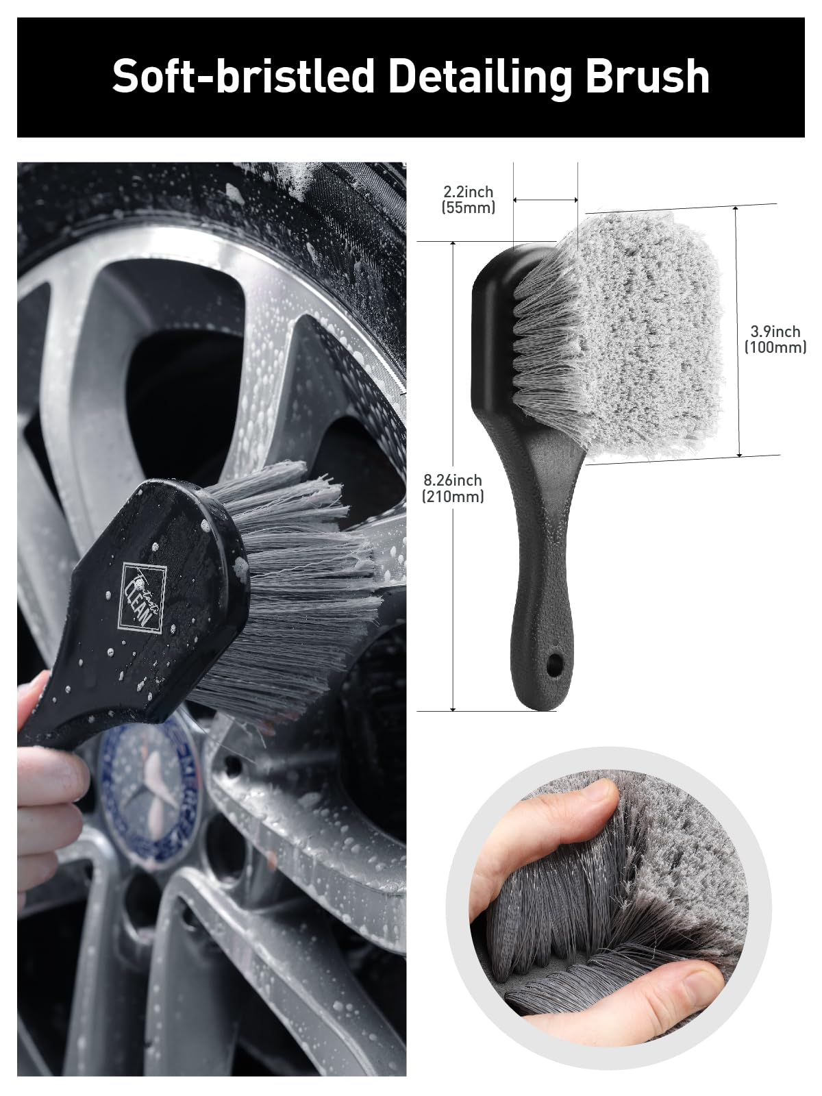 Kit Spazzole Per Ruote Auto: Set Con 2 Ricambi In Microfibra Antigraffio, Per Cerchi E Pneumatici