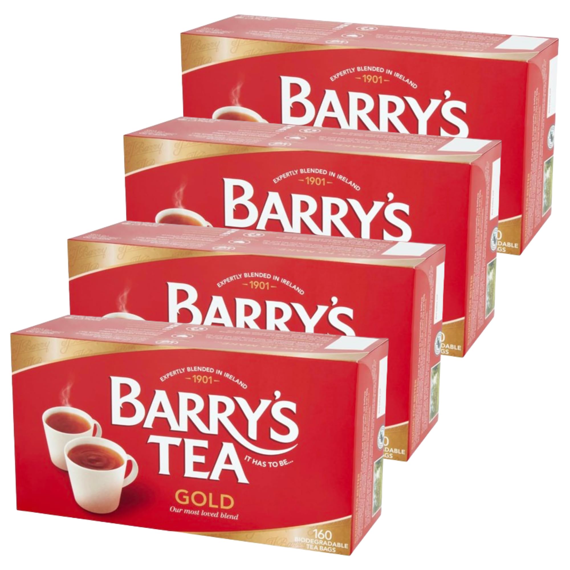 Barry's Tea Barry'S Irish Tea Signature Gold Blend, 160 Count (Pack of 4)