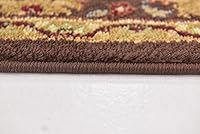 Vista 9 de Unique Loom - Colección Voyage - Alfombra redonda tradicional oriental, marrón, Polipropileno, Crema/ marrón