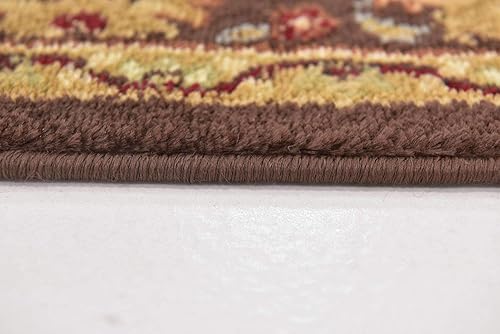 Miniatura 9 de Unique Loom - Colección Voyage - Alfombra redonda tradicional oriental, marrón, Polipropileno, Crema/ marrón