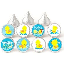 Blue Rubber Duck Label for Hersheys Kisses Chocolates by Adore By Nat - Candy Sticker Party Favor - Set of 240