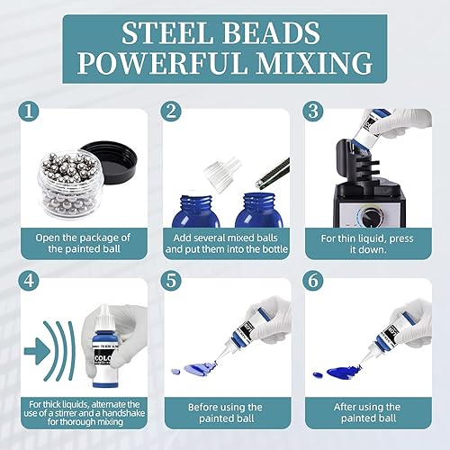 Miniatura 5 de Mezclador Vortex de 2400 rpm, modelo mezclador de pintura, mezcla de hasta 3.4 fl oz, velocidad ajustable para pinturas acrílicas, esmalte de uñas,
