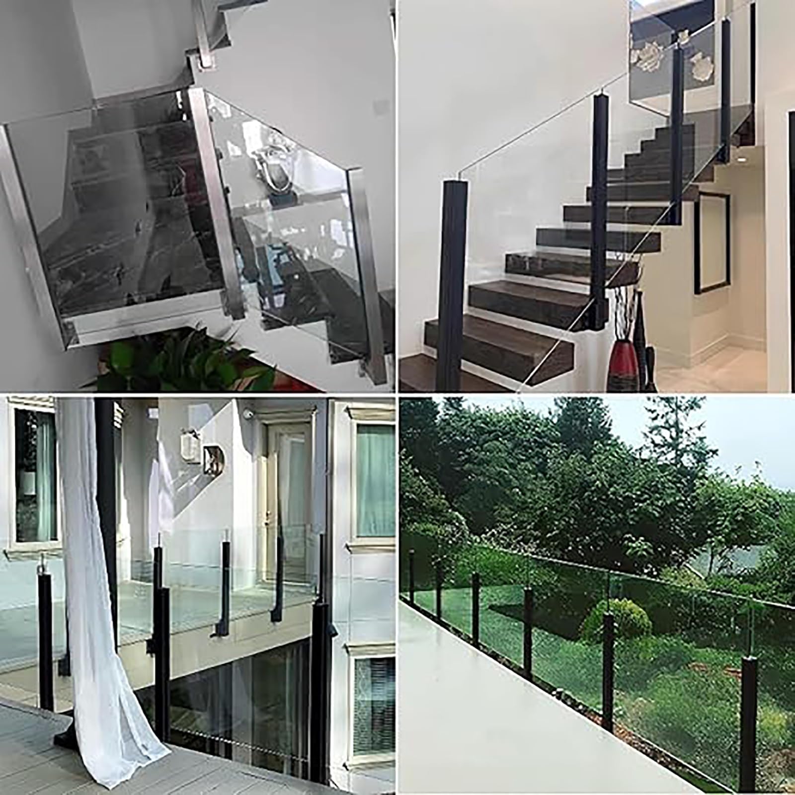 Modernes schwarzes Edelstahl-Windspiel für Terrassen, 135 cm hoch, seitlich montiertes Design, passend für 1012 mm Paneele, stilvolle Outdoor-Dekoration für Decks und Treppen