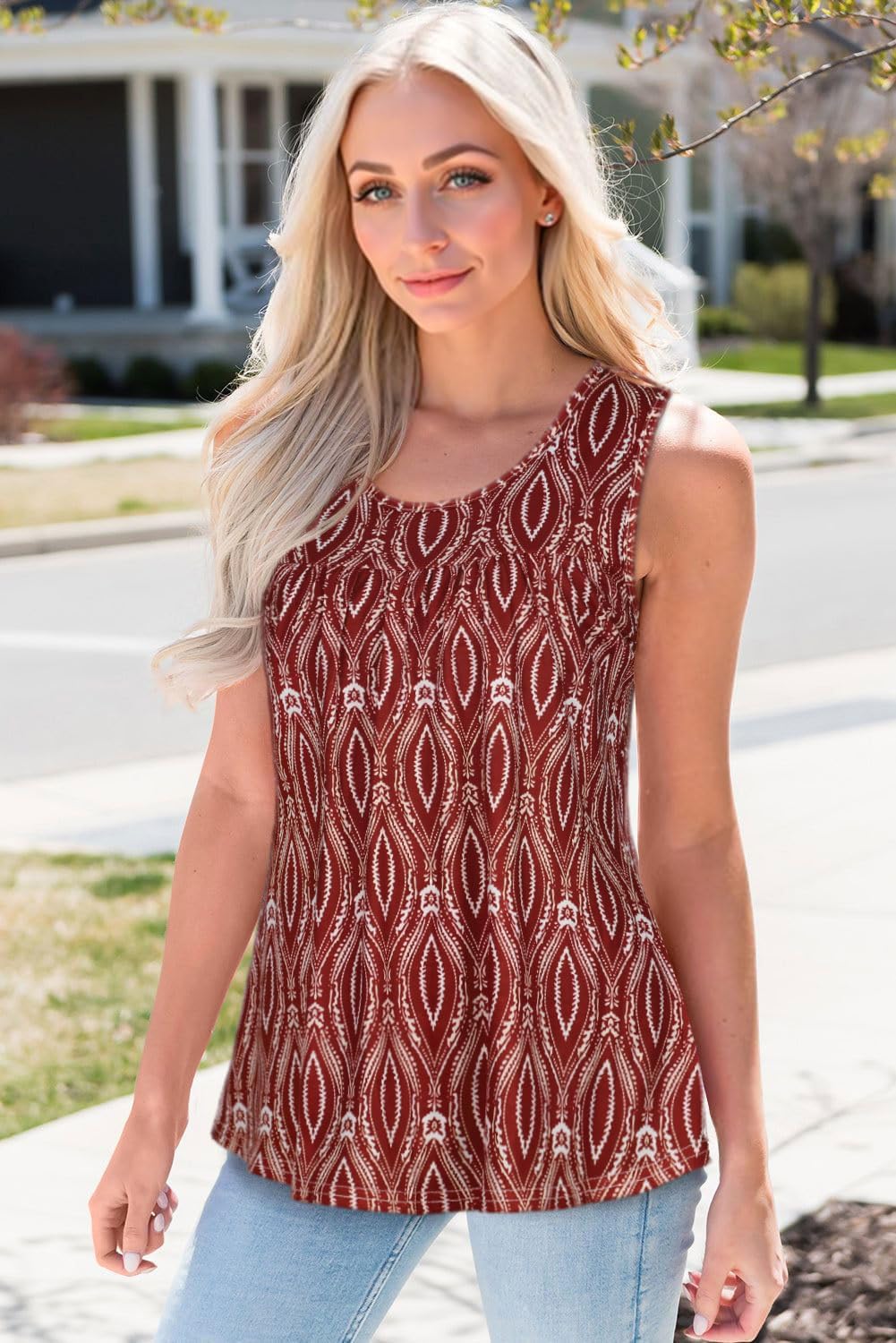 CHICGAL Womens Summer Tank Tops Sleeveless T Shirt Casual Loose Fit Tunic Blouses - Image 2