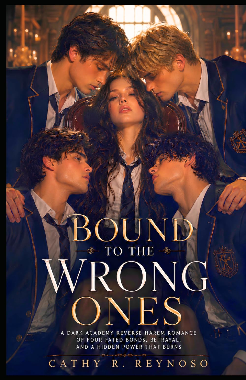 Bound to the Wrong Ones: A Dark Academy Reverse Harem Romance of Four Fated Bonds, Betrayal, and a Hidden Power That Burns