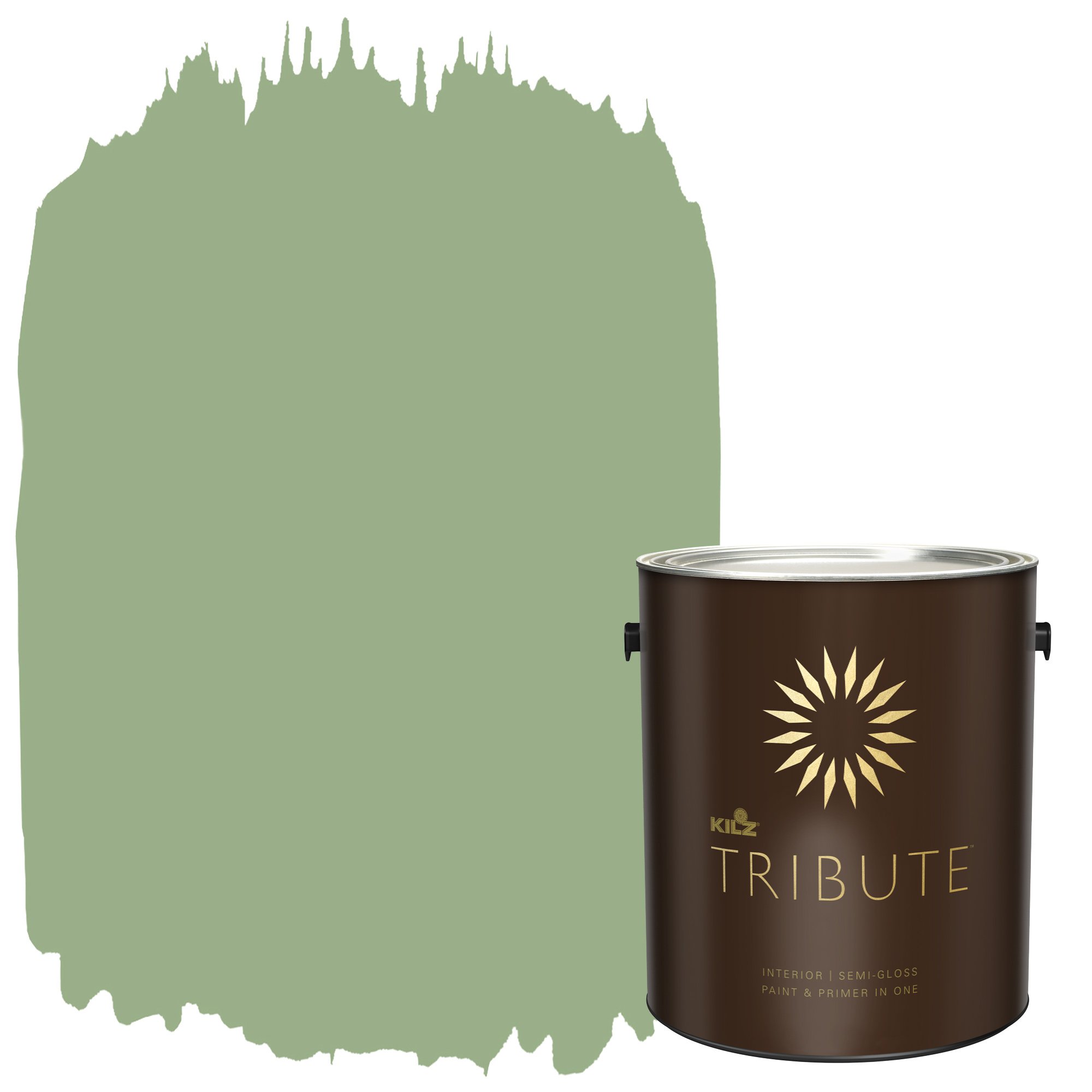 KILZ TRIBUTE Paint & Primer, Interior, Semi-Gloss, Calm Forest, 1 Gallon