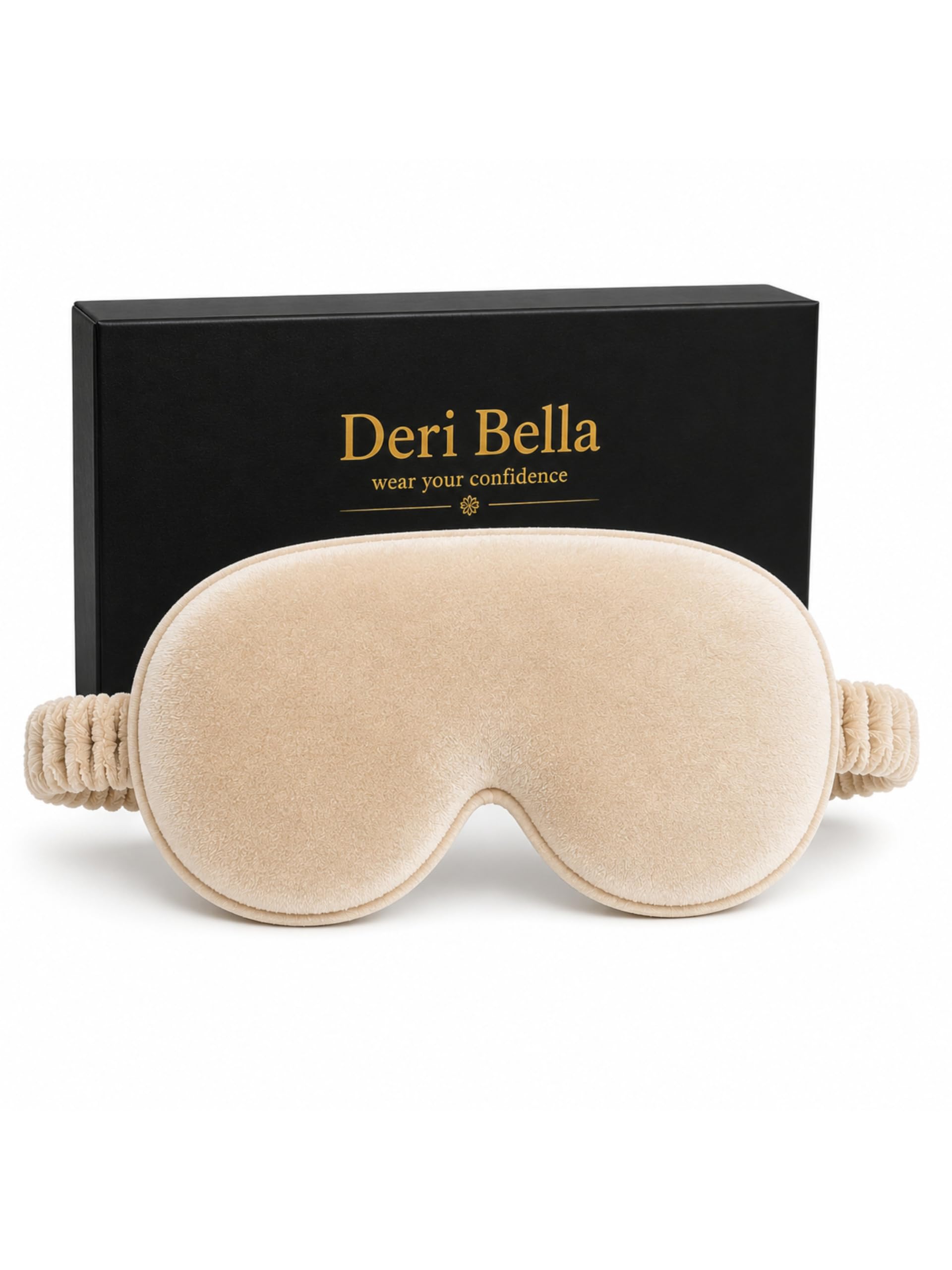 Deri Bella Lifestyle Velvet Eye Sleep Mask for Men & Women | Soft Light Blocking Sleeping Eye Mask with Adjustable Strap | Comfortable Eye Cover for Travel, Home, Flight, Meditation & Deep Rest (Cream, Pack Of 1)-image-20