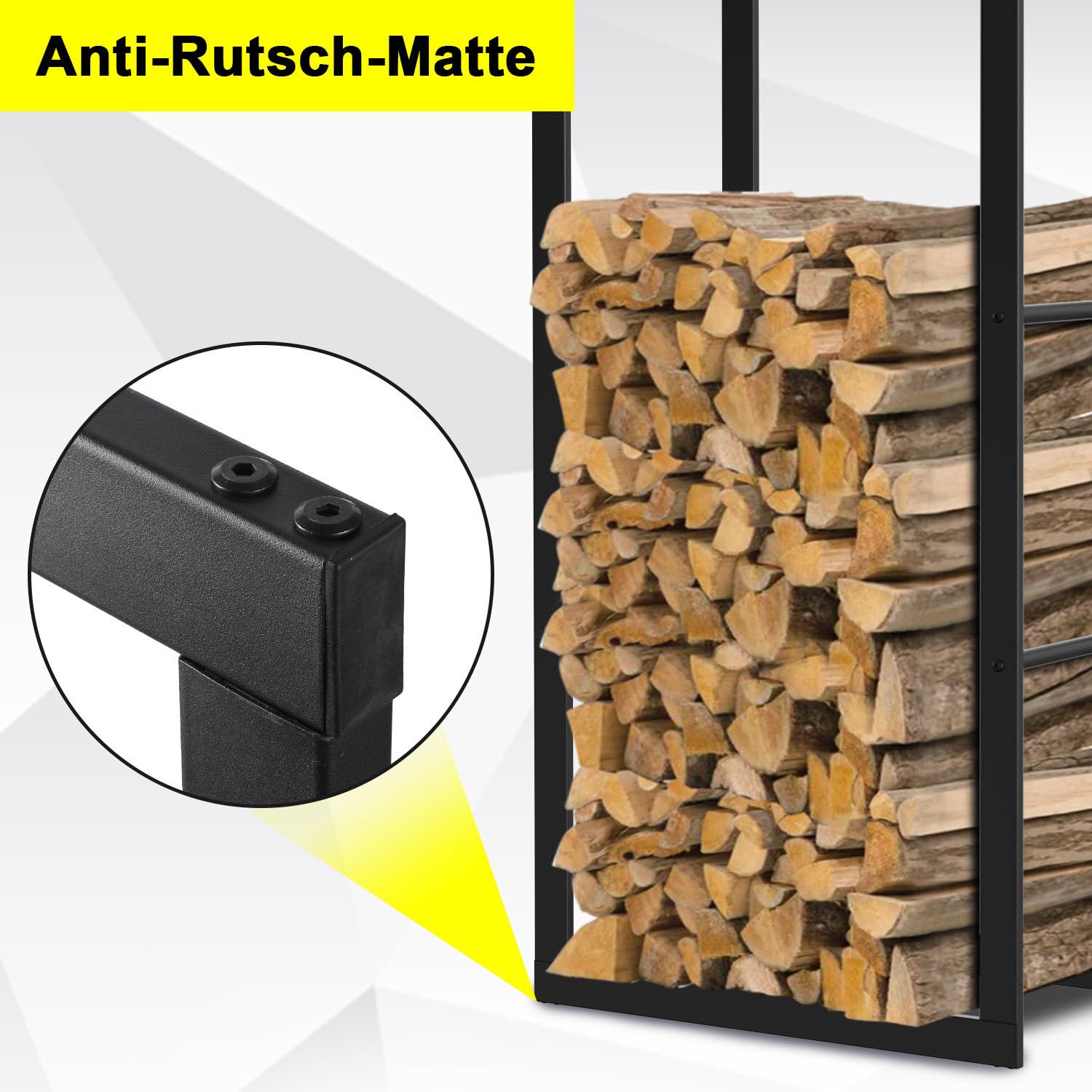Kaminholzständer Kaminholzregal Aussen 100x100x25cm Extra Großes aus Metall Brennholzregal für Innen & Außen Holzlager für Holzscheite