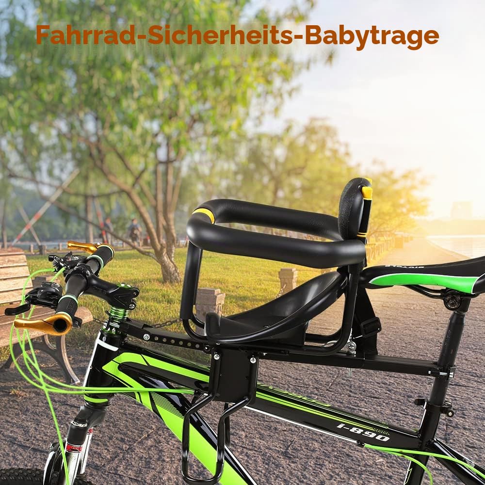 Irfora Kindersitz für Fahrrad, Vorderrad, Baby, Kindersitz mit Pedalen, Rückenstütze für Mountainbike, Fahrrad
