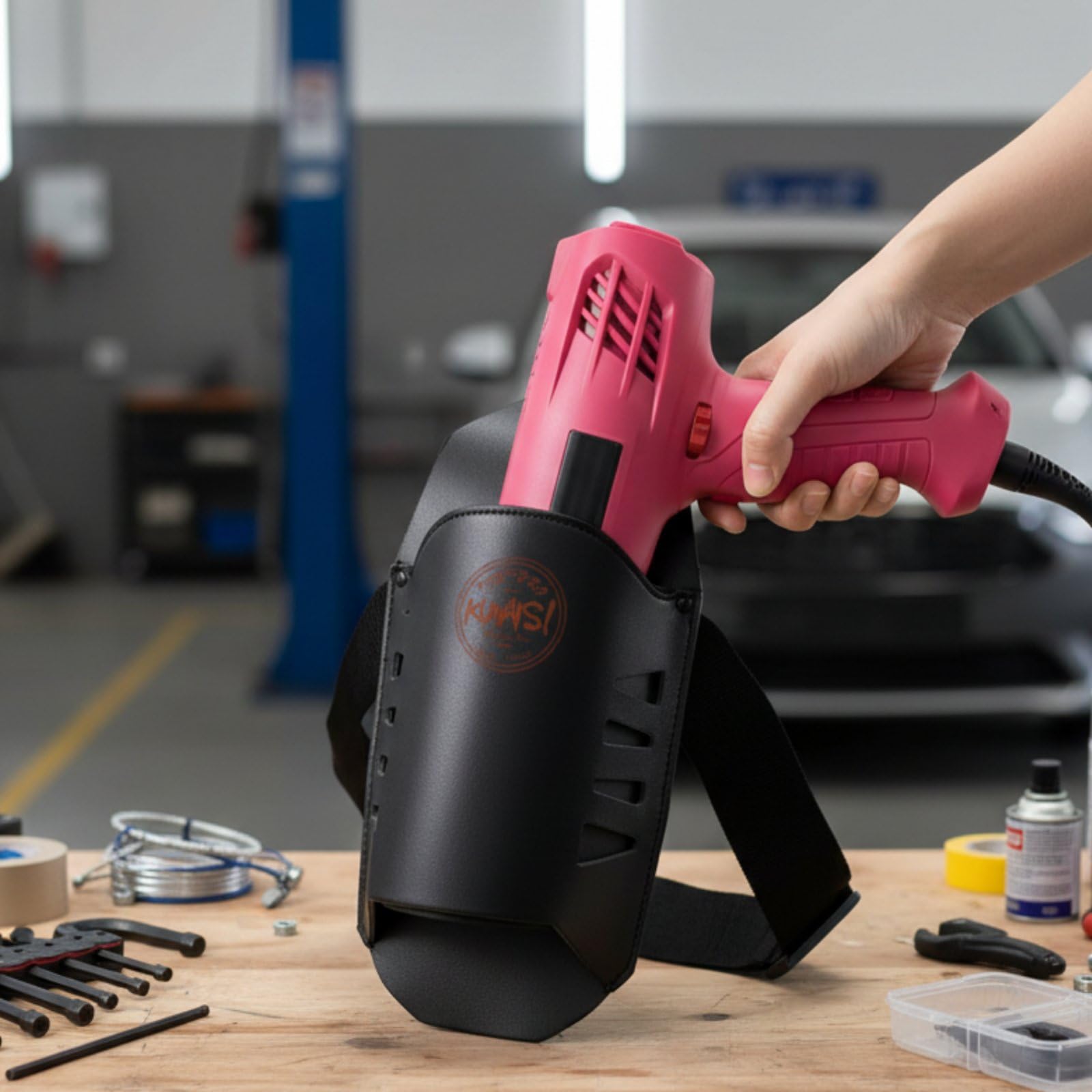 Tasca da Cintura Isolante Resistente Al Calore Fondina da Cintura Pelle Robusta Porta Pistola Termica per Professionisti