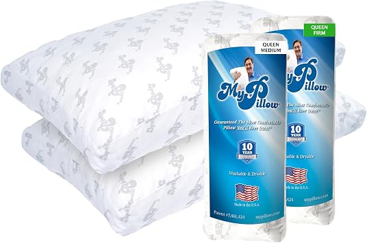 MyPillow Bedding Bed Pillows for Sleeping Queen Size, Set of 2, Gusseted for Back, Stomach or Side Sleepers - My Pillow Premium Pillow [Queen, Combo]