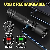 Vista 5 de UltraFire Varita de tráfico de 16 pulgadas y 619 lúmenes, 3 modos intermitentes, linterna de seguridad recargable USB-C para control de tráfico