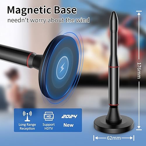 Miniatura 3 de Antena de TV para interiores, 650+ millas de largo alcance antena digital interior para todos los televisores, antena para Smart TV para canales