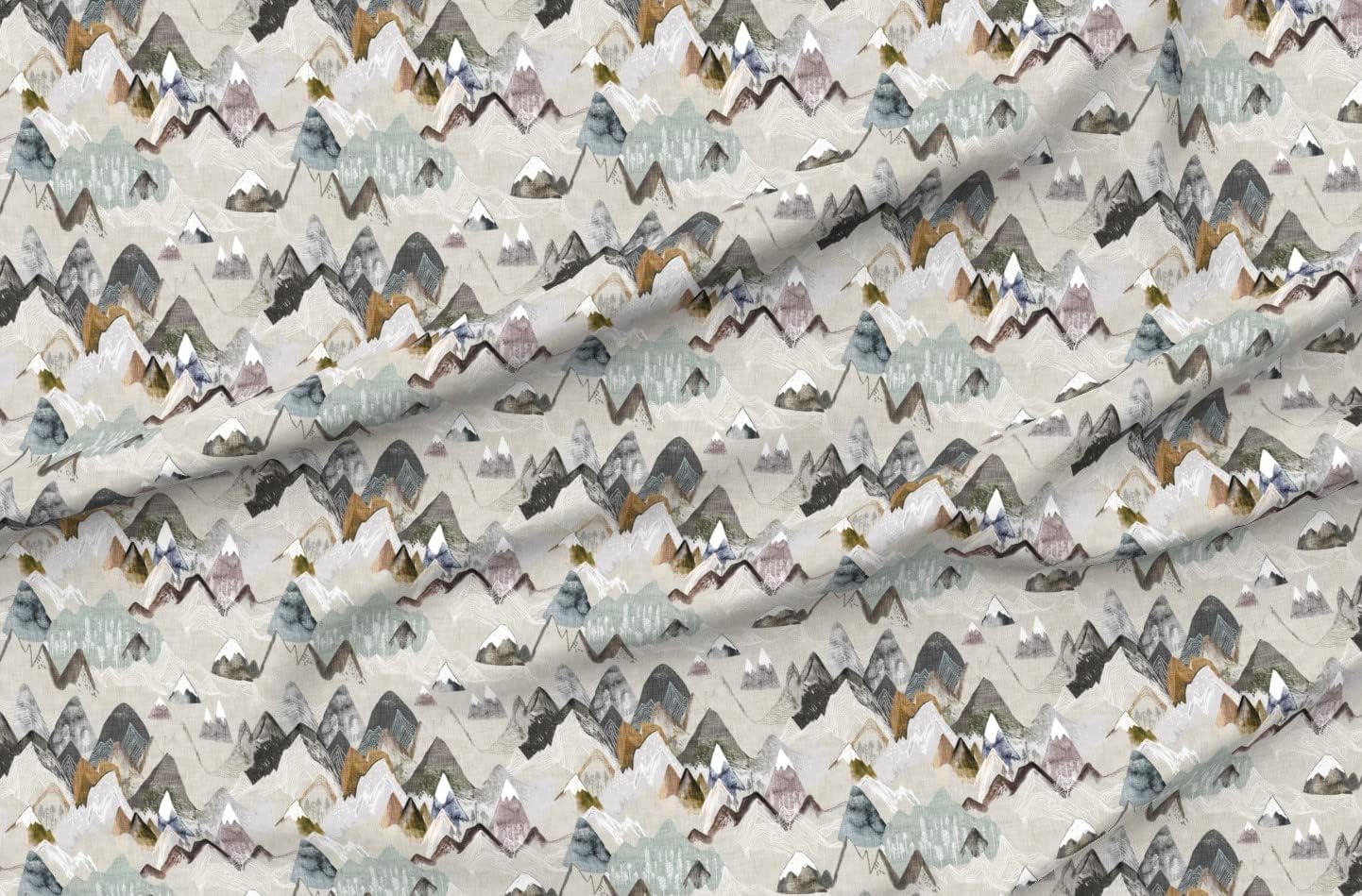 Spoonflower Fabric - Call Mountains Mountain Earthy Neutral Brown Tan Adventure Hiking Printed on Minky Fabric by The Yard - Sewing Baby Blankets Quilt Backing Plush