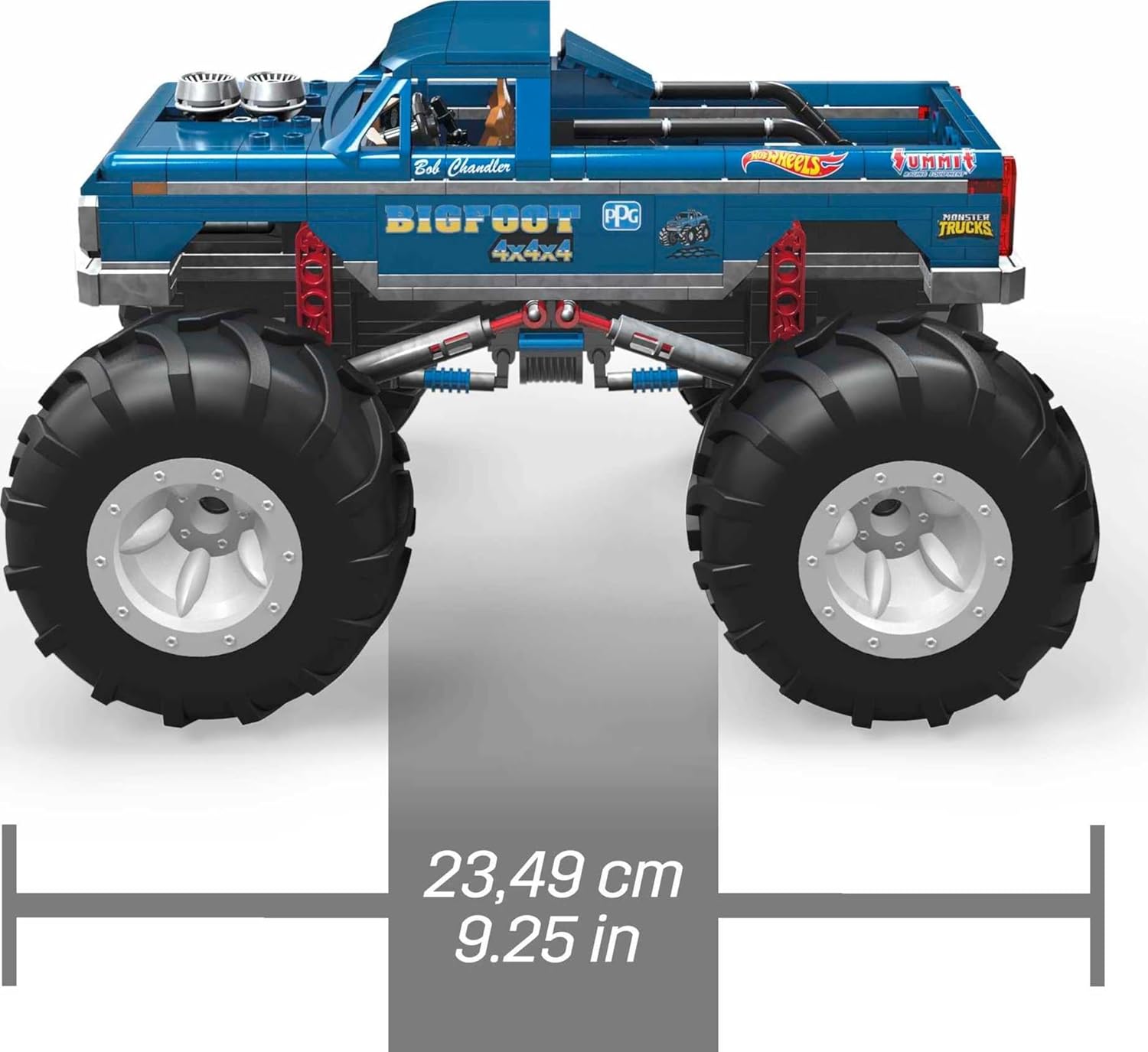 MEGA Hot Wheels Collectible Monster Truck Building Toy for Adults 1:18 Scale Bigfoot with Deluxe Features, for Fans and Collectors, HHD20