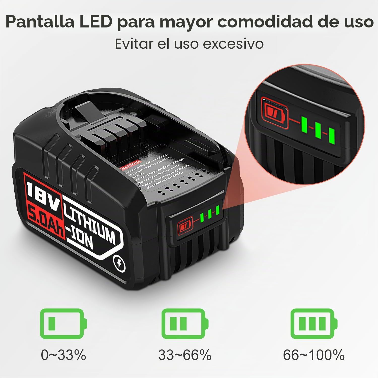 2 baterías de 18 V, 5,0 Ah, compatibles con Bosch Casa y Jardín, batería de 5000 mAh para batería Gloria compatible con Bosch 18 V PBA PSB PSR