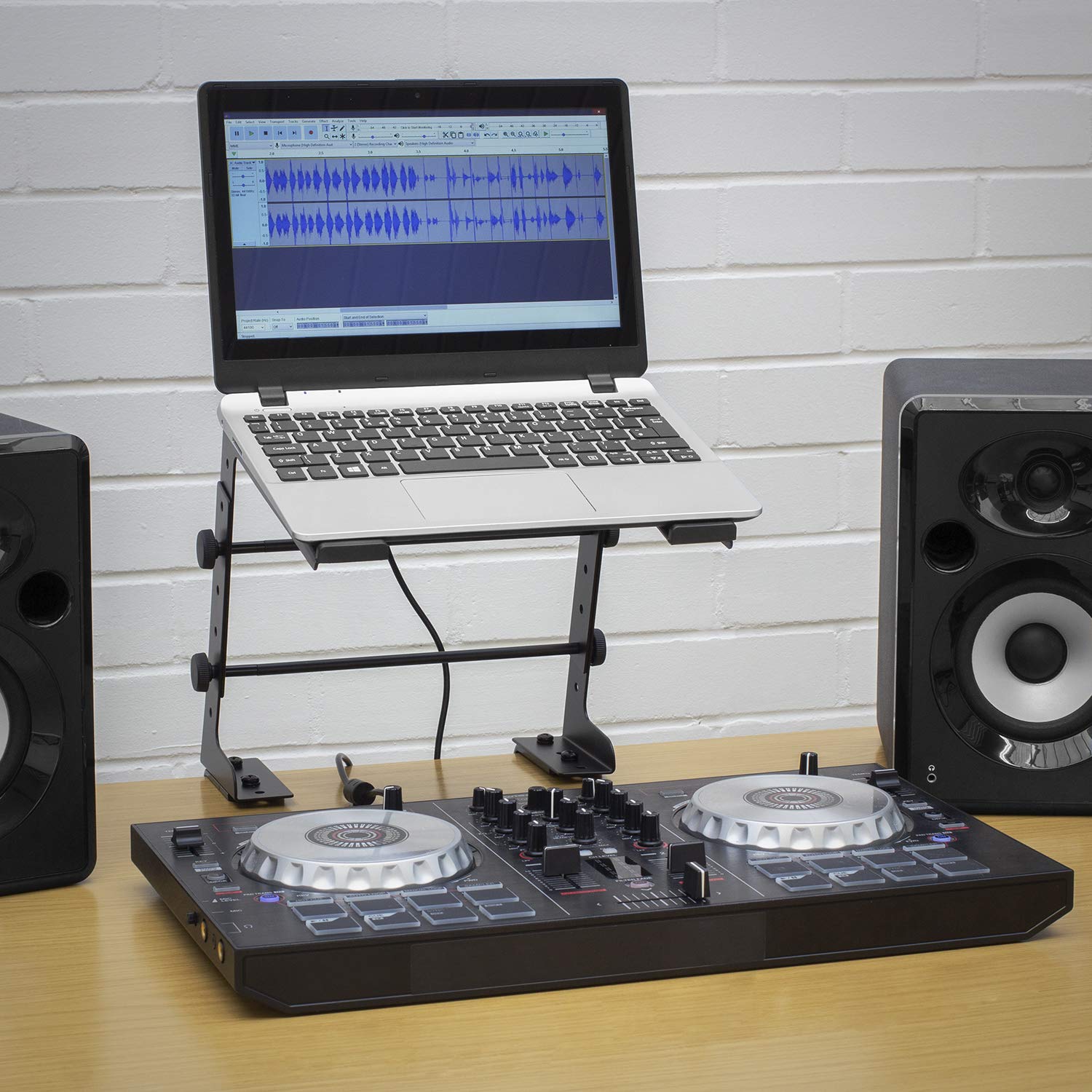 Tiger LEC14-BK - Soporte para portátil de dj, Negro