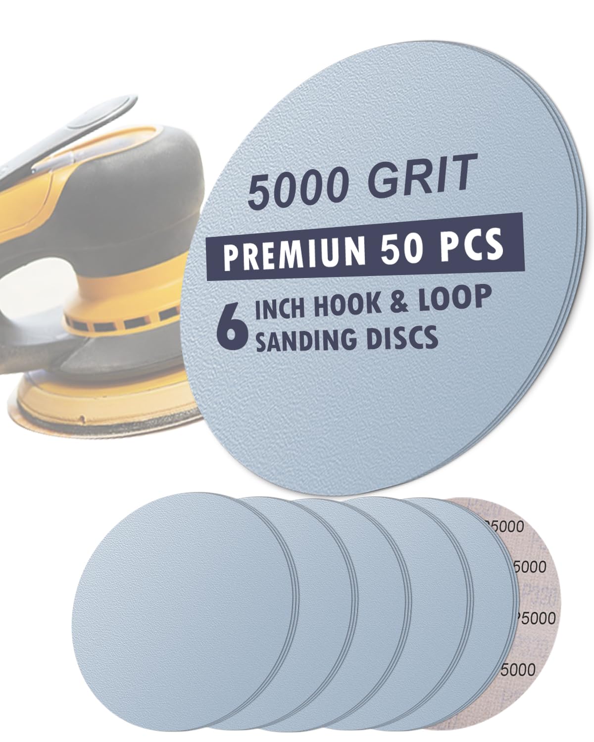 6 Inch Sanding Discs - 50 Pack Fine Grit -11