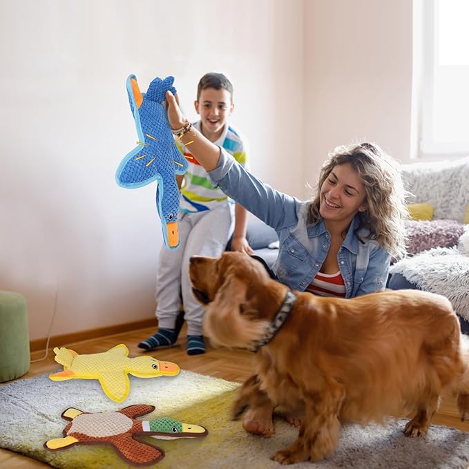 Juguetes para Perro 3 Piezas Forma de Pato, Chirriador y Crujiente miniatura 7