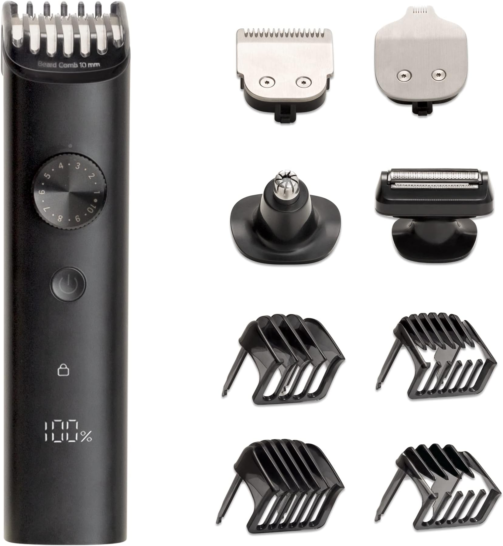 MI Grooming Kit Pro(Trimmer Kit),Face,Hair,Body-All-in-One Professional Styling Trimmer For Men,Body Groomer,Nose & Ear Hair Trimming,Hair Clippers,Beard Combs,Quick Charge & 90 Mins Run Time,Black