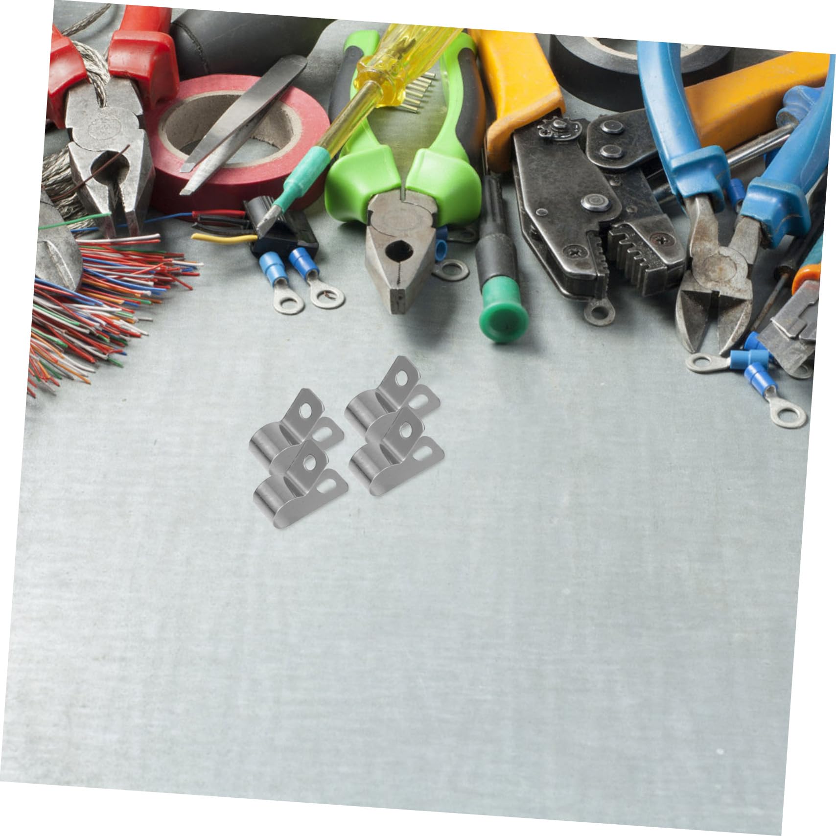 CIYODO 20pcs Cable Fixing Buckle Wire Clamp Cable Clips Cable Clip Cord Self Tapping Light Clamps Wire Clips Wire Management Clip Fixer Clamp for Wire Management Silver Stainless Steel